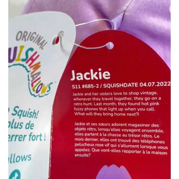 Squishmallows Jackie the Tulip 11" Plush Stuffed Animal Valentine's 2023 toy - Picture 4 of 6